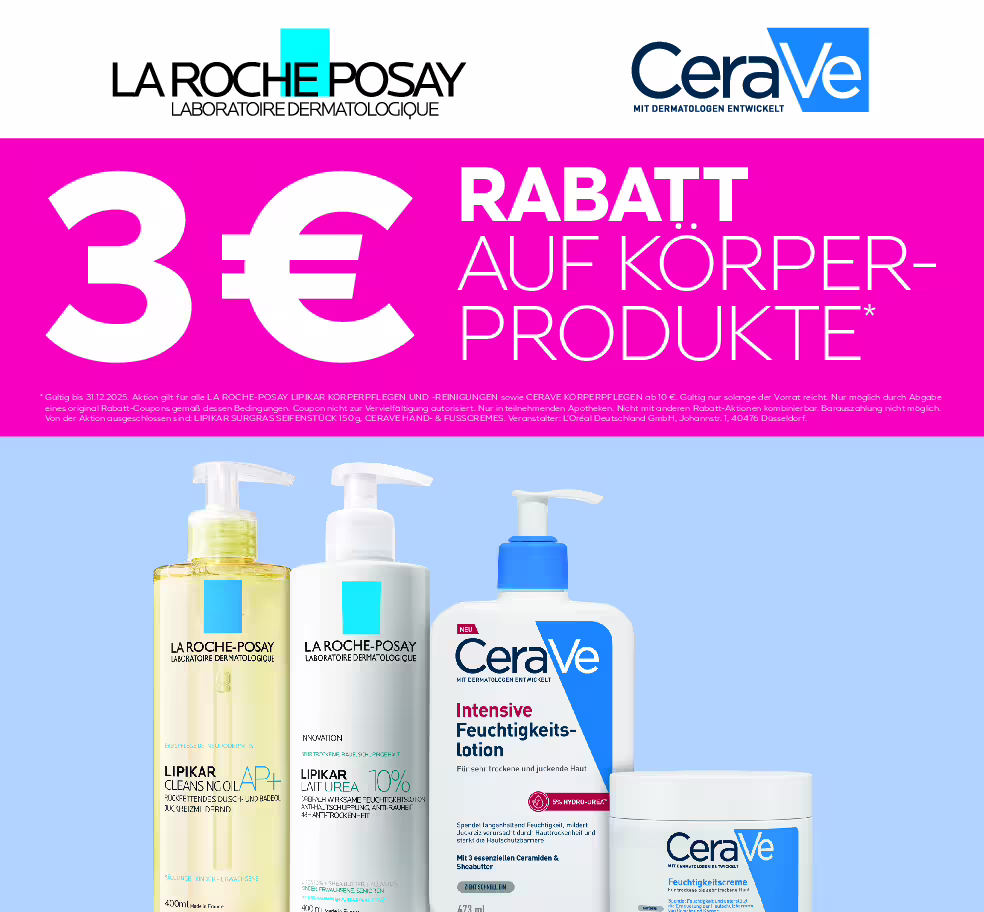 La Roche Posay und Cerave Körperprodukte Aktion